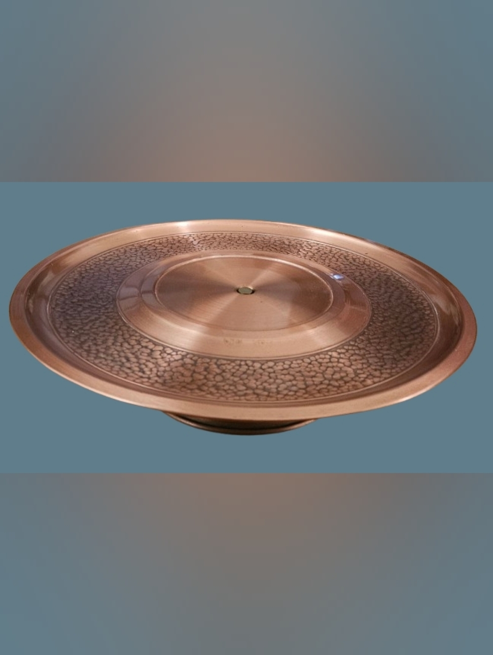 *Fantasy Copperware Vintage Lazy-Susan-style Cake Plate